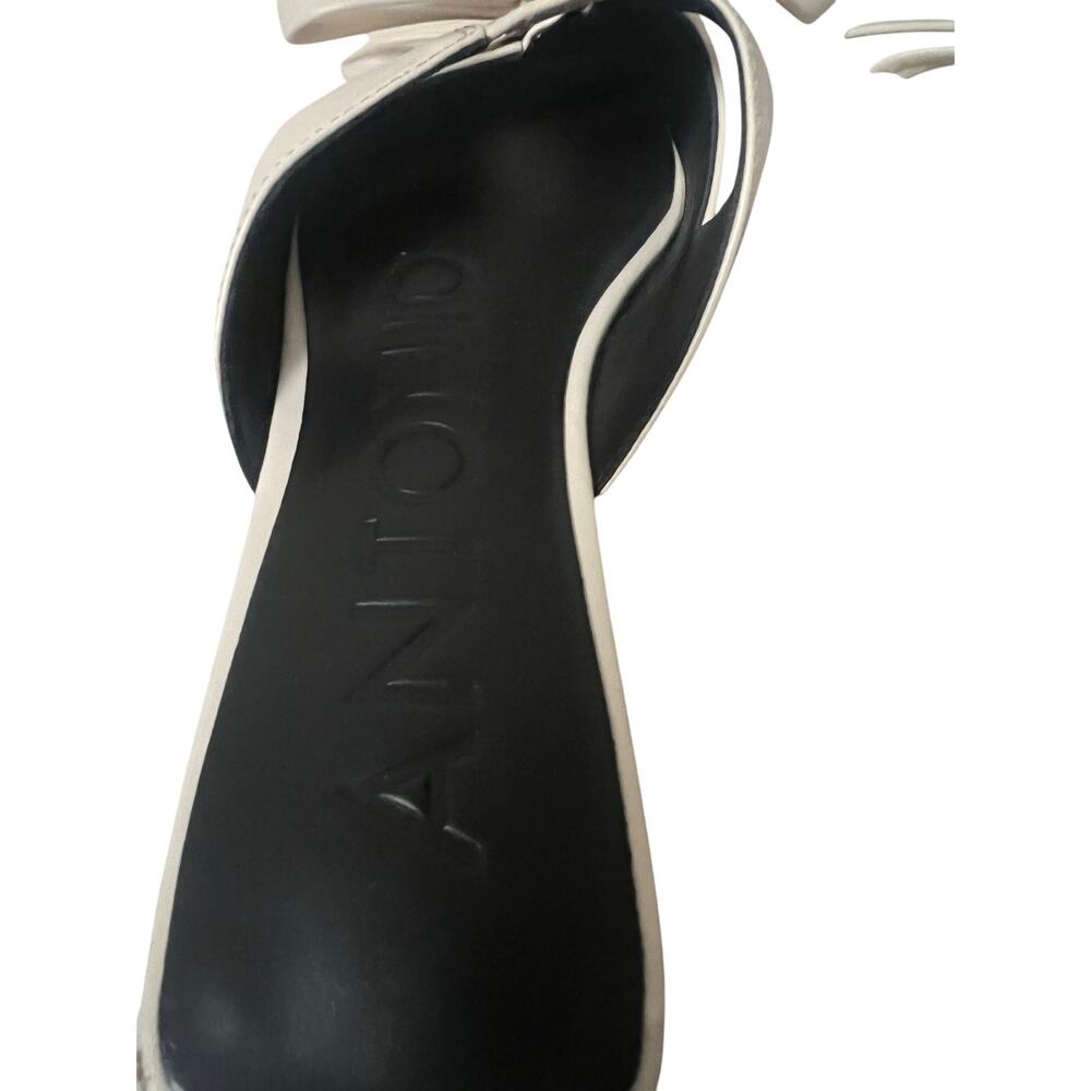 ANTONIA MELANI NOLA POINTIE TO BOW TIe MULE LEATHER‎ SANDALS - Picture 3 of 6